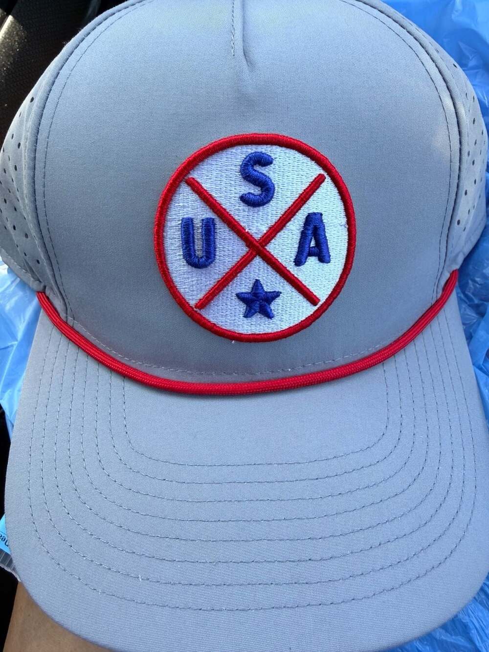 Pugs America 250th Anniversary USA Embroidered Rope Snapback Hat Grey